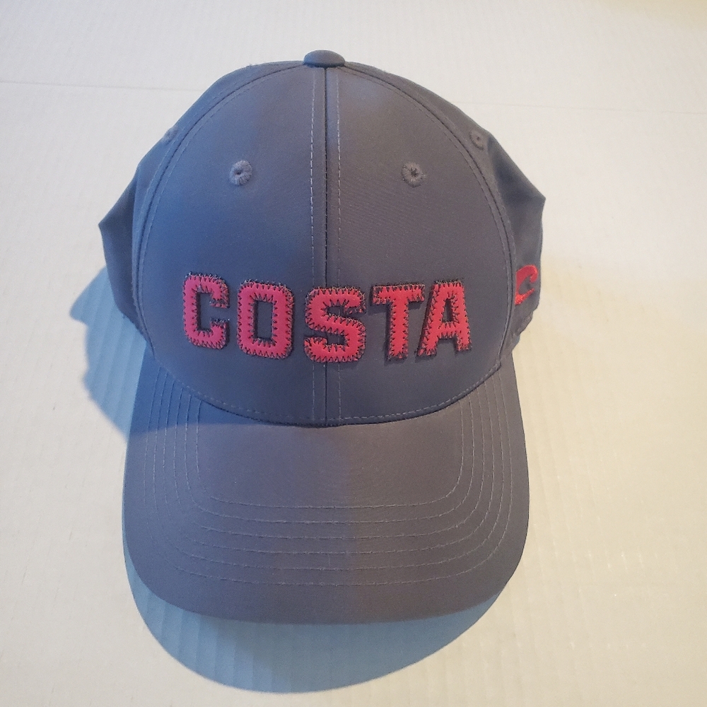 Costa Gray Cap with Red Embroidery